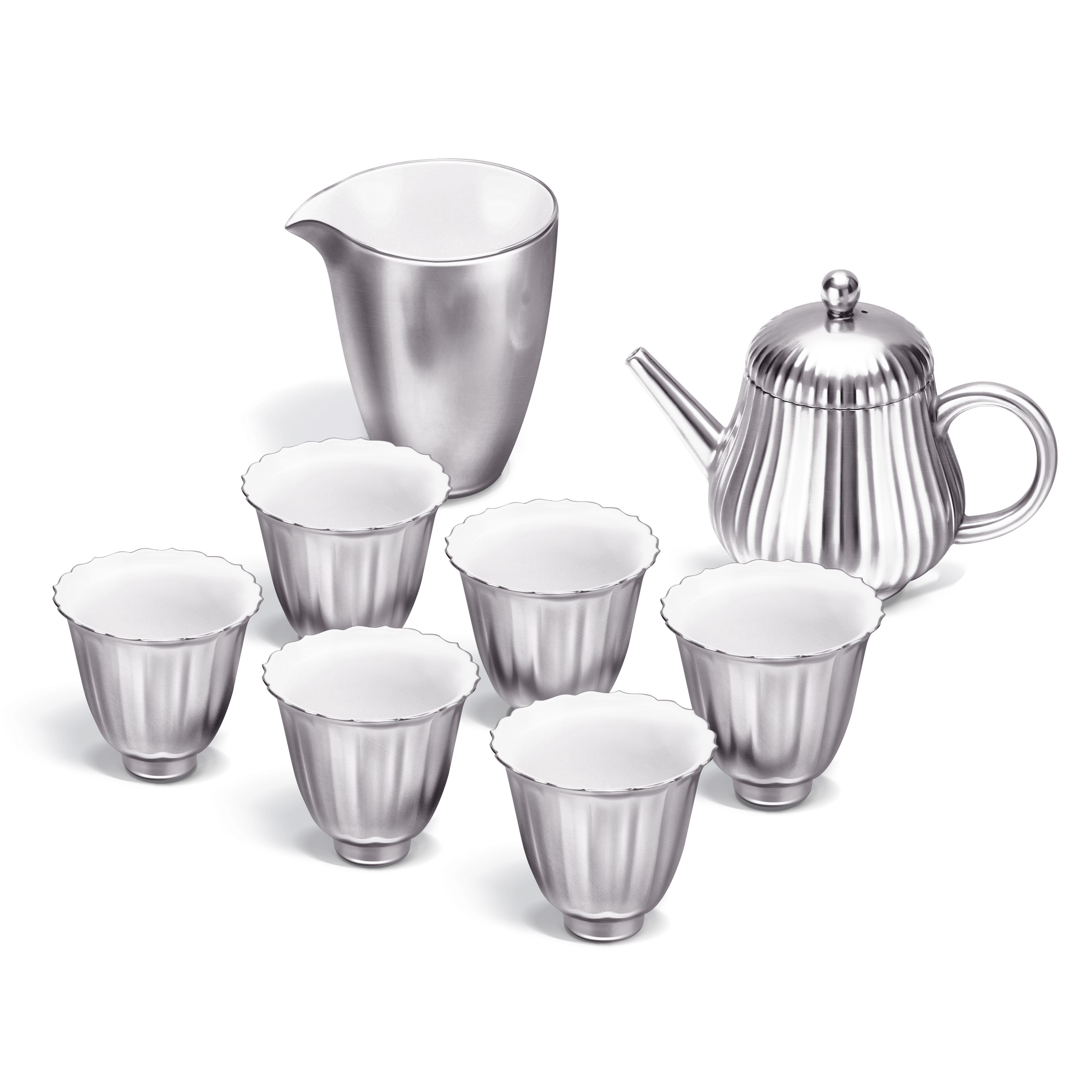 手工银彩功夫茶具套组