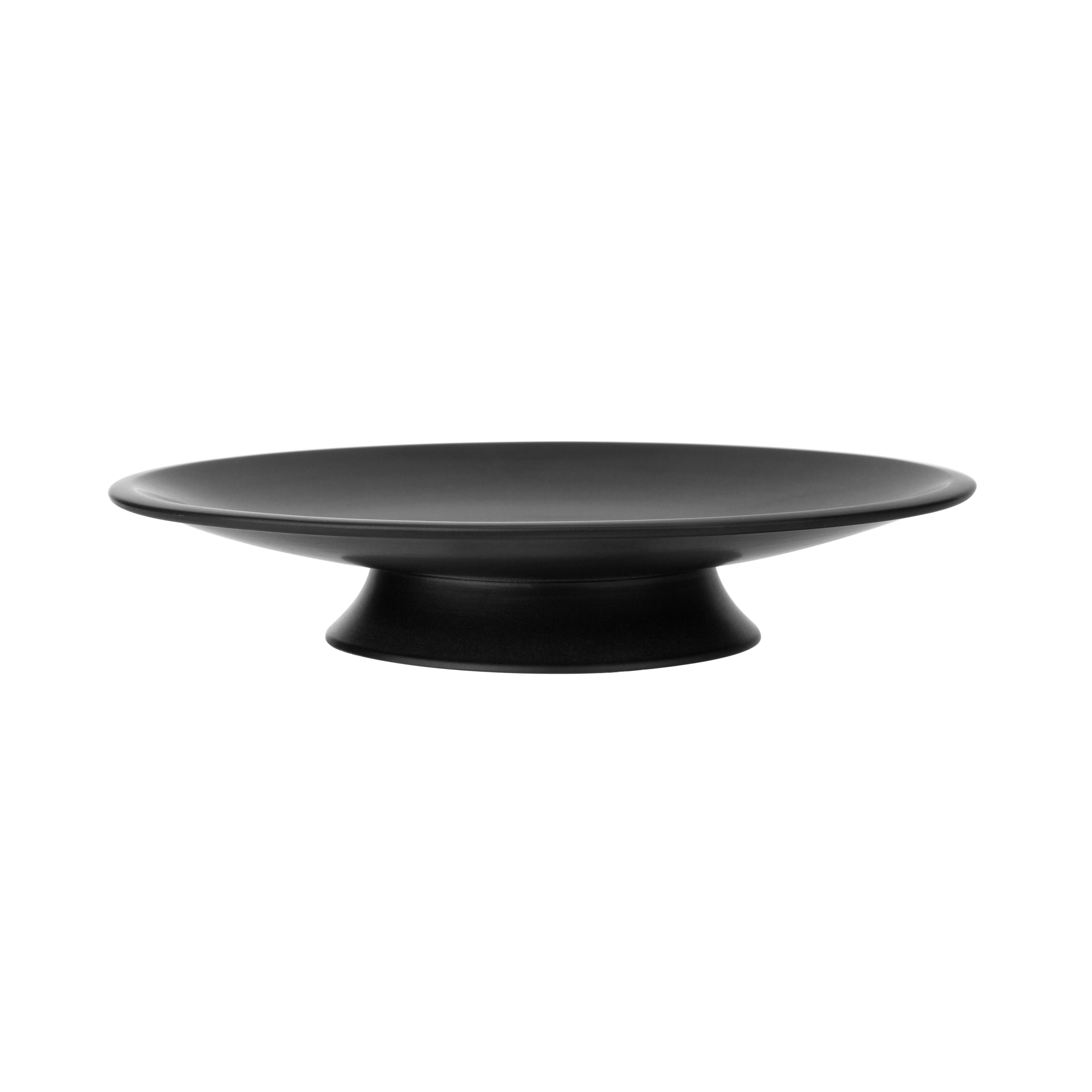 矮脚有足餐盘（黑）