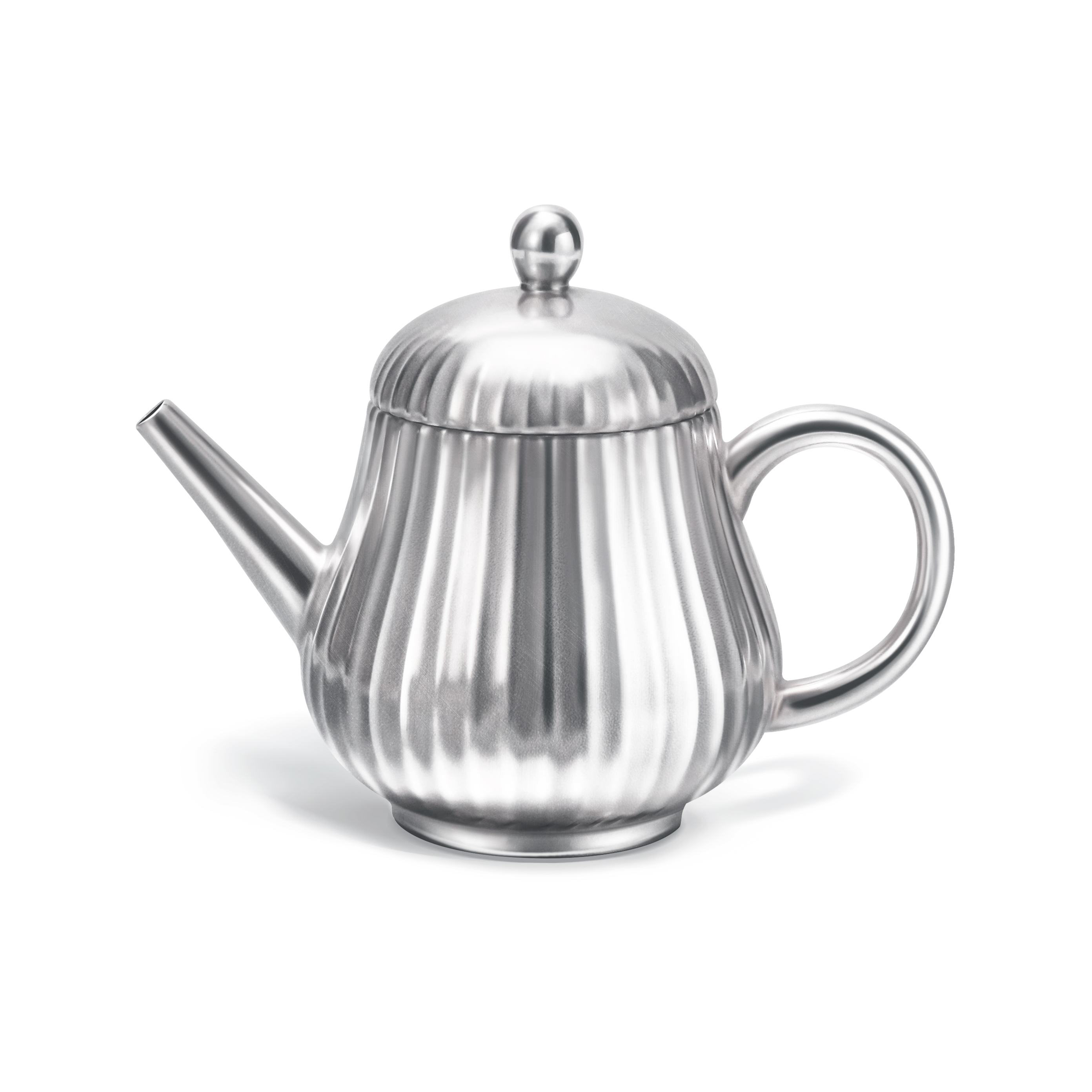 手工银彩荷叶纹理壶